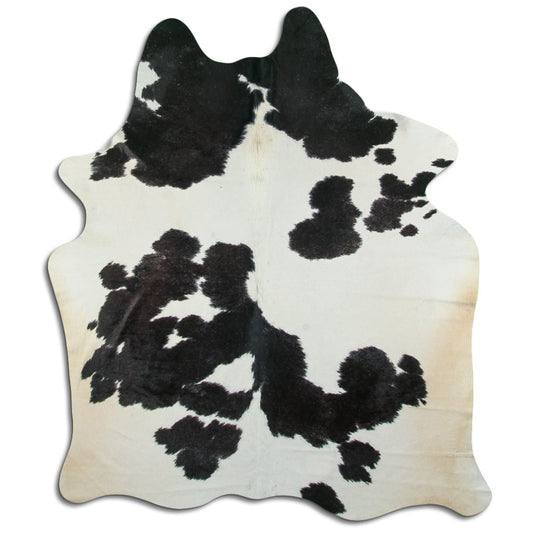 Peau de vache noire et blanche XL