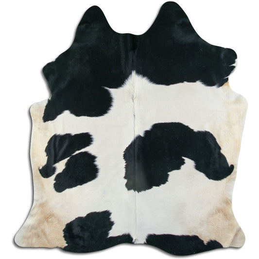 Peau de vache noire et blanche XL
