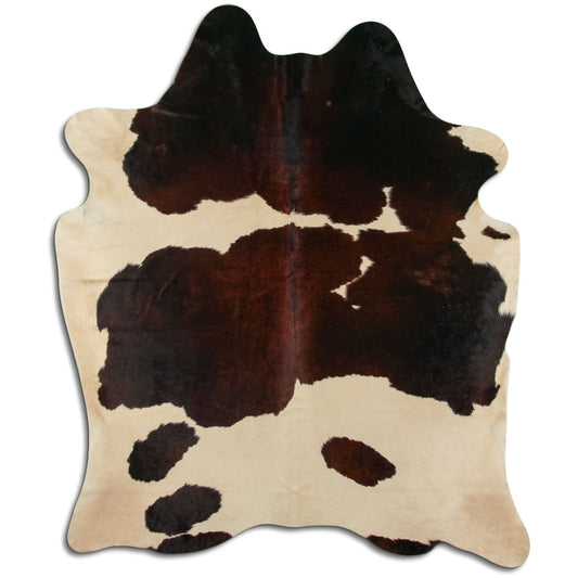 Peau de vache marron et blanche L