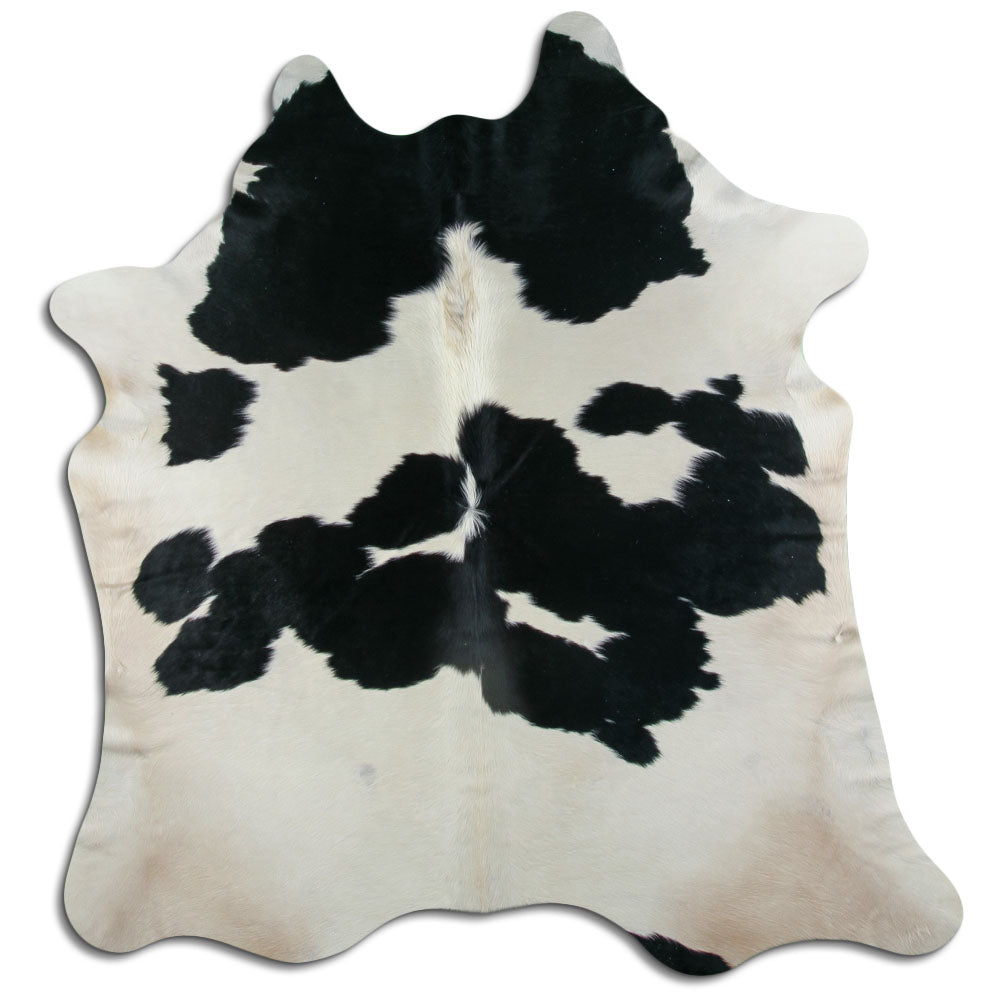 Peau de vache noire et blanche XL