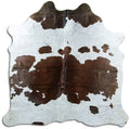 Peau de vache marron et blanche L