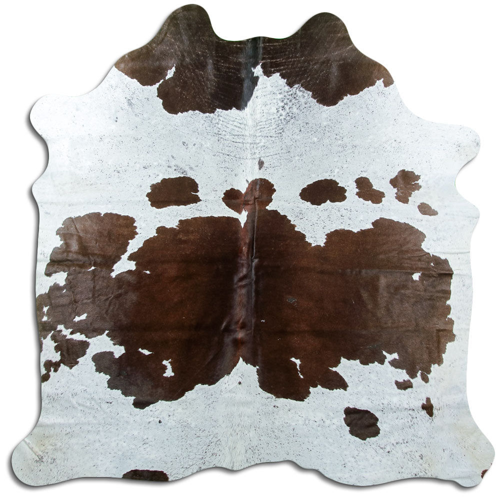 Peau de vache marron et blanche L