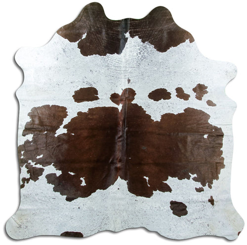 Peau de vache marron et blanche L