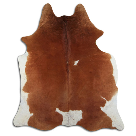 Peau de vache marron et blanche L