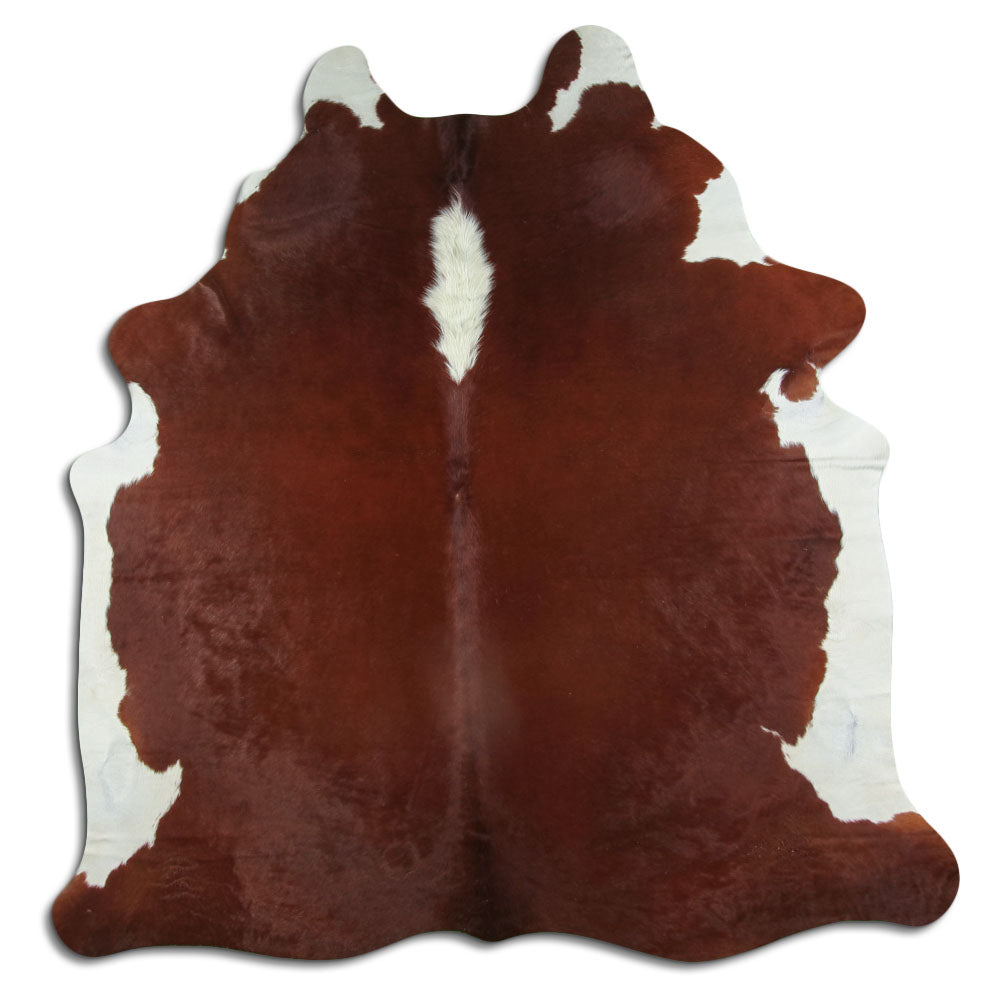 Peau de vache marron et blanche XL
