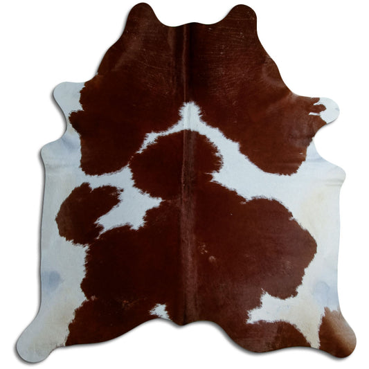 Peau de vache marron et blanche XL