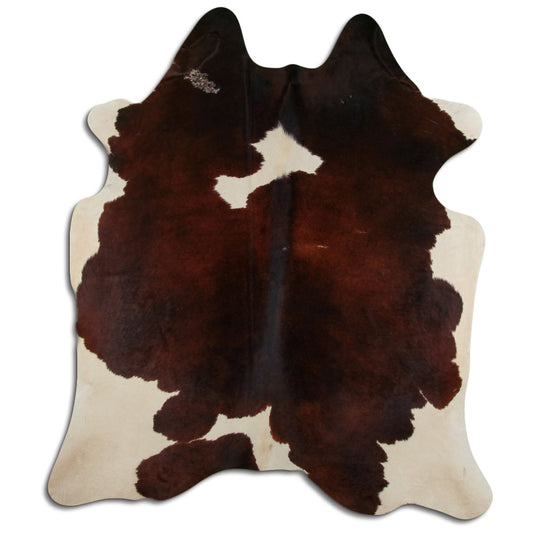 Peau de vache marron et blanche XL