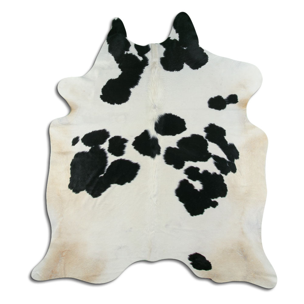 Peau de vache noire et blanche XL