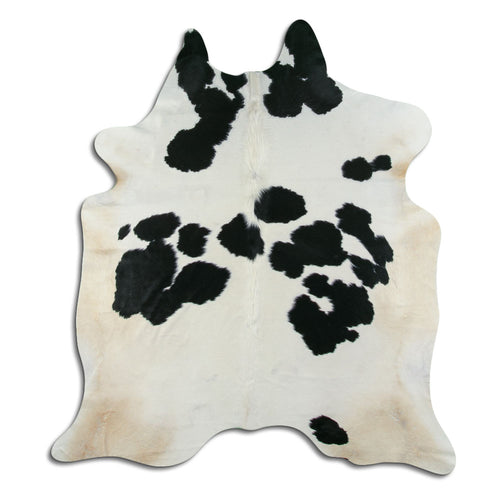 Peau de vache noire et blanche XL