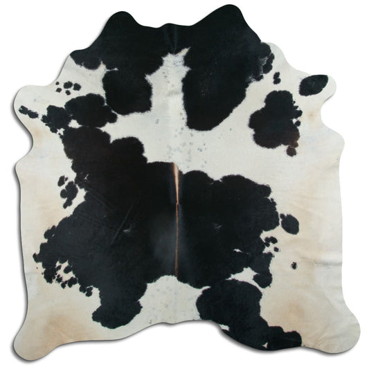 Peau de vache noire et blanche XL