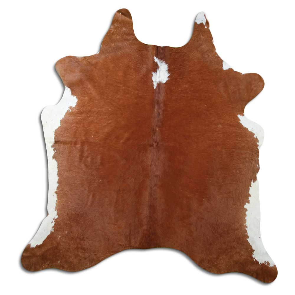 Peau de vache marron et blanche L