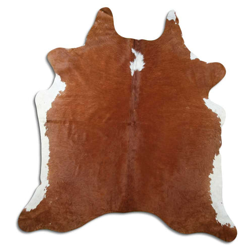 Peau de vache marron et blanche L