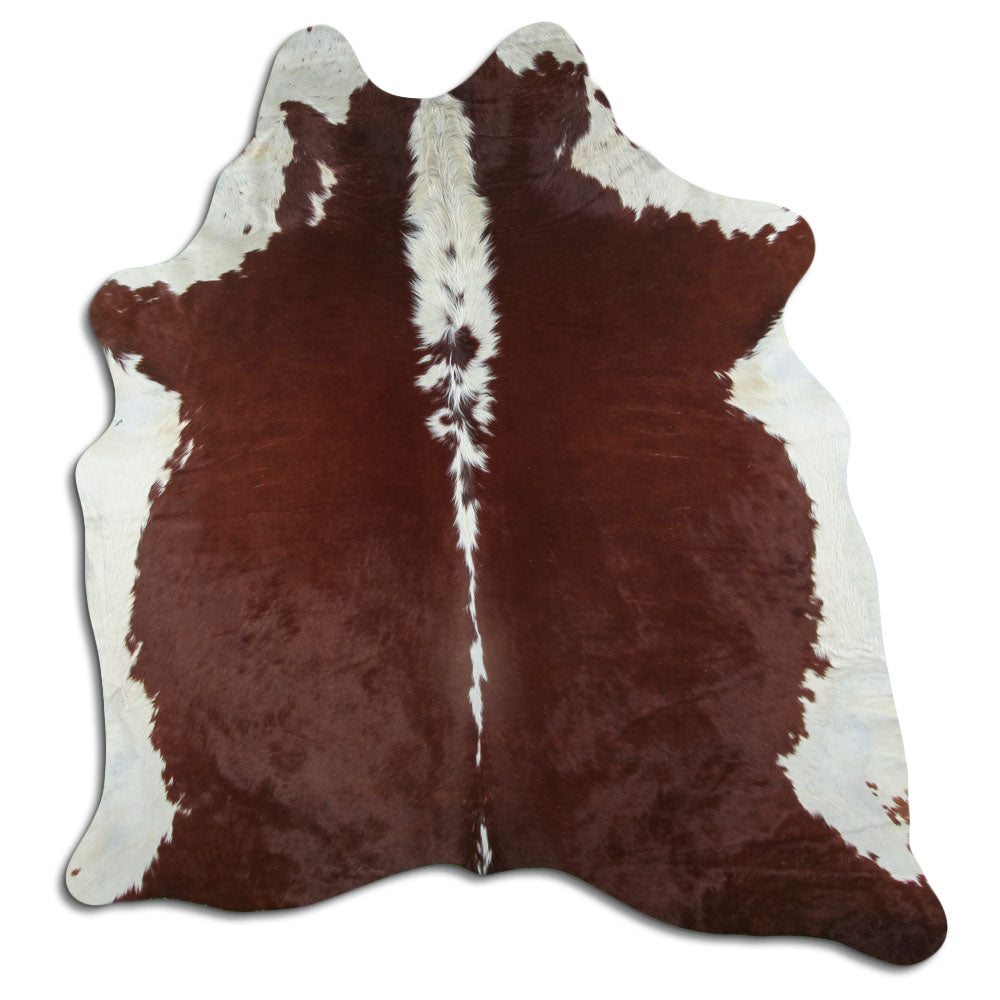 Peau de vache marron et blanche XL