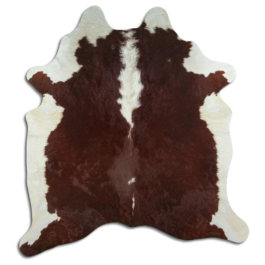 Peau de vache marron et blanche XL