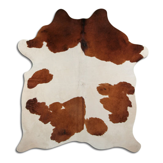 Peau de vache marron et blanche L