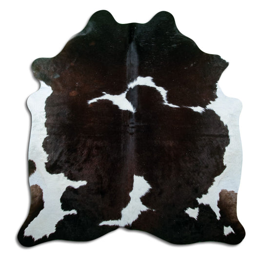 Peau de vache marron et blanche L