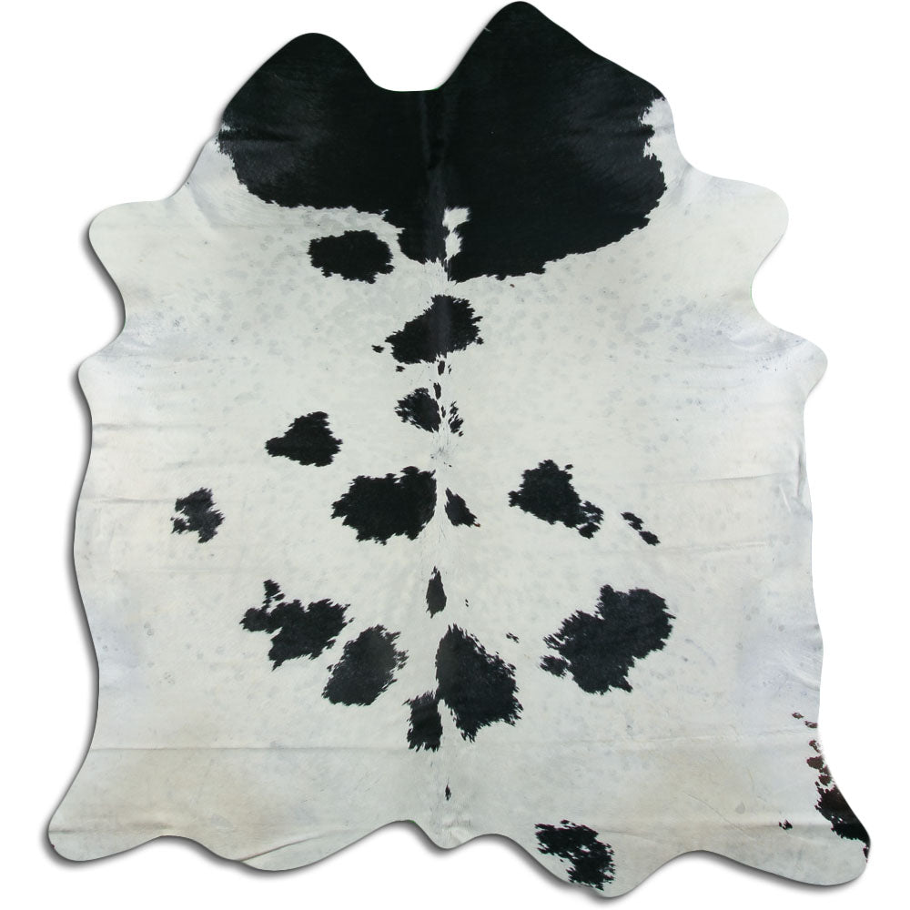 Peau de vache noire et blanche XL