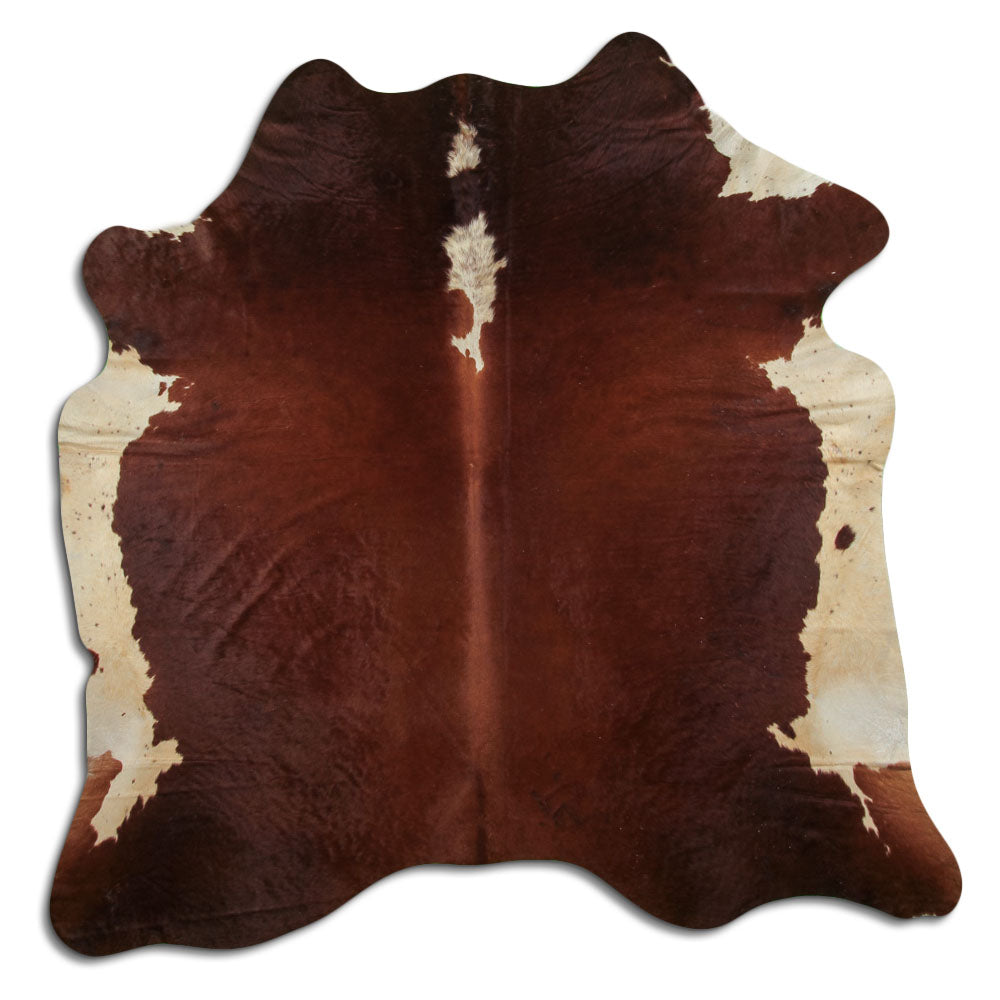 Peau de vache marron et blanche L