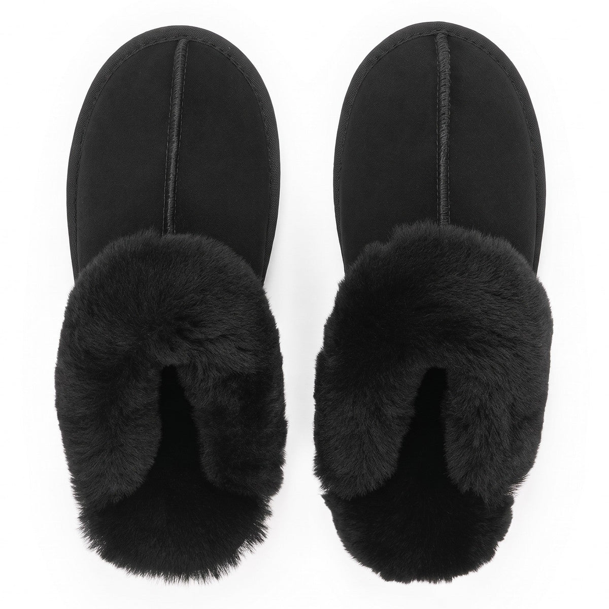 Chaussons en peau de mouton | Noir