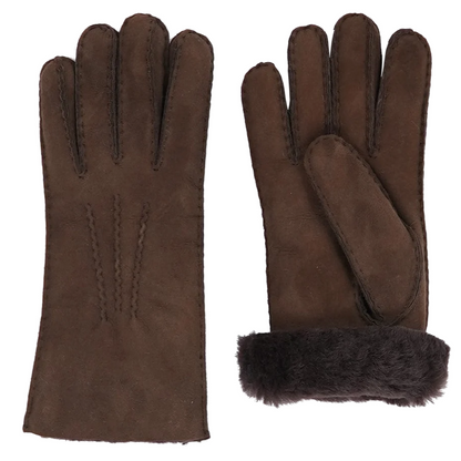 Gants en peau de mouton marron
