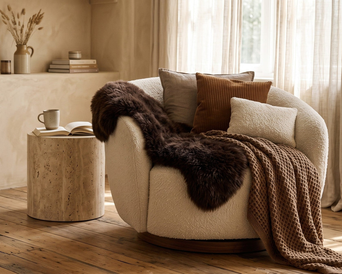 Peau de mouton marron