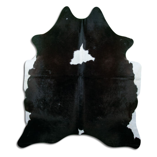 Peau de vache noire et blanche XL