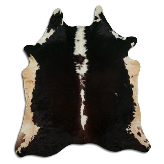 Peau de vache marron et blanche XL