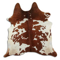 Peau de vache marron et blanche L