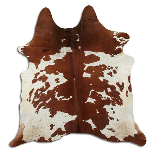 Peau de vache marron et blanche L