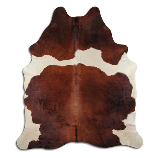 Peau de vache marron et blanche XXL