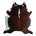 Peau de vache marron et blanche L