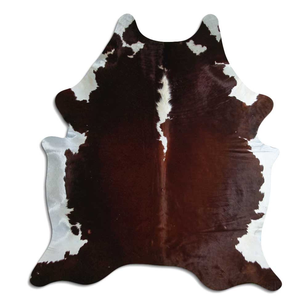 Peau de vache marron et blanche L