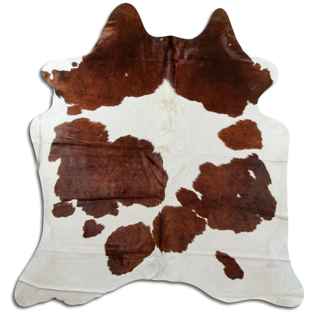 Peau de vache marron et blanche L