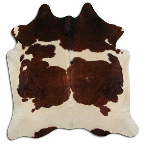 Peau de vache marron et blanche XL