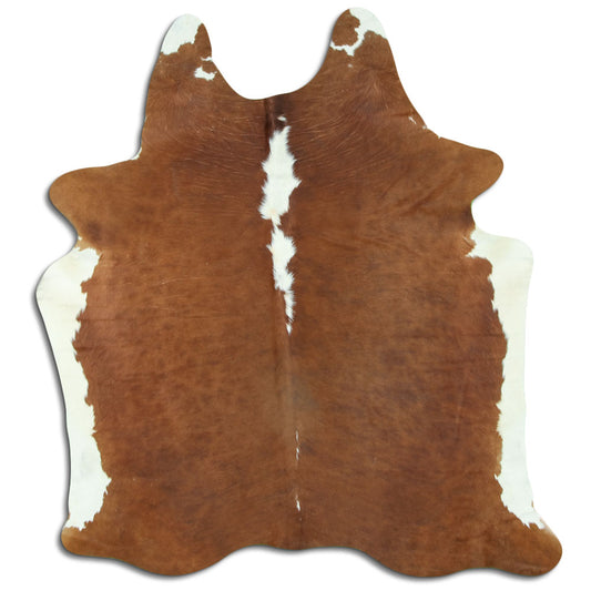 Peau de vache marron et blanche L