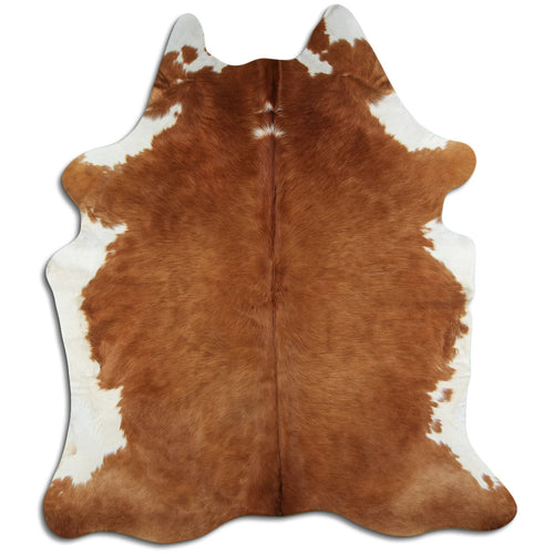 Peau de vache marron et blanche XL