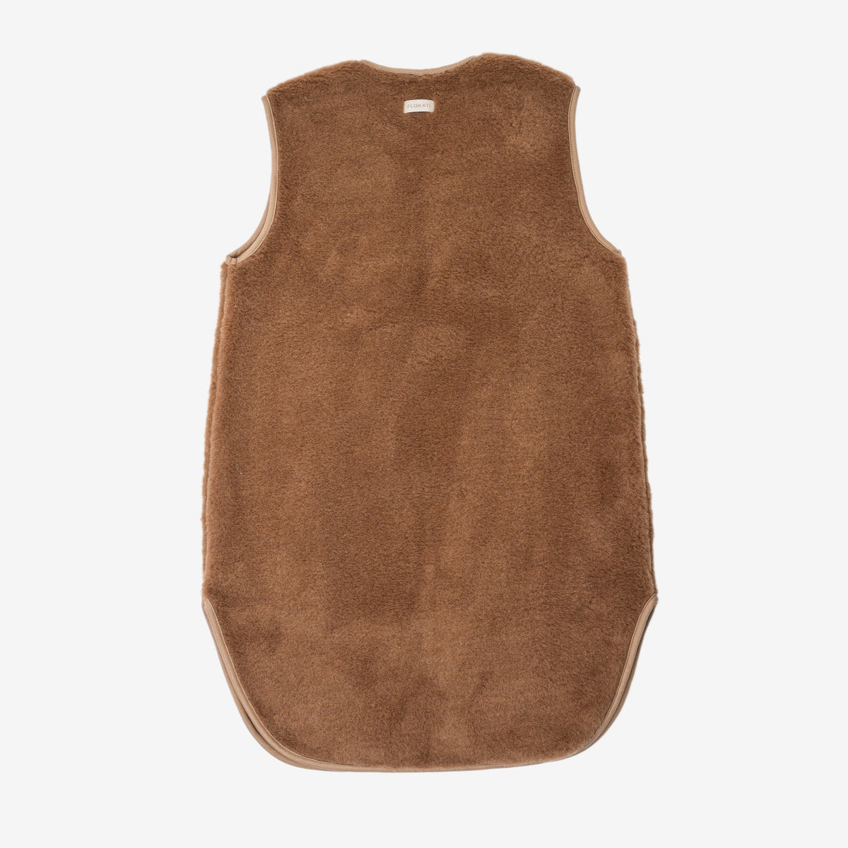 Gilet chameau et mérinos « Pearl » marron foncé