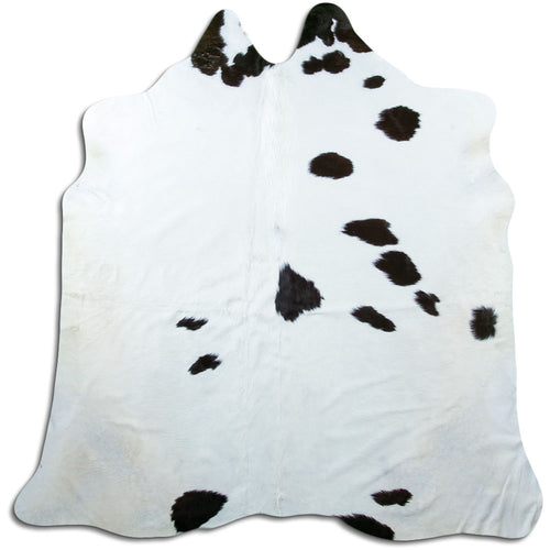 Peau de vache noire et blanche XL