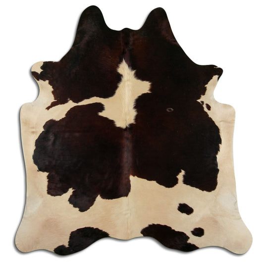Peau de vache marron et blanche XL