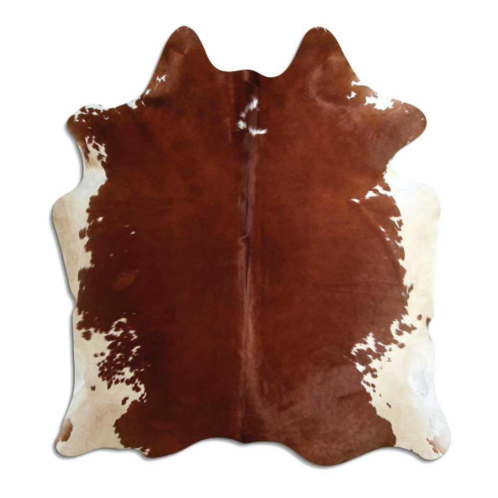 Peau de vache marron et blanche XL
