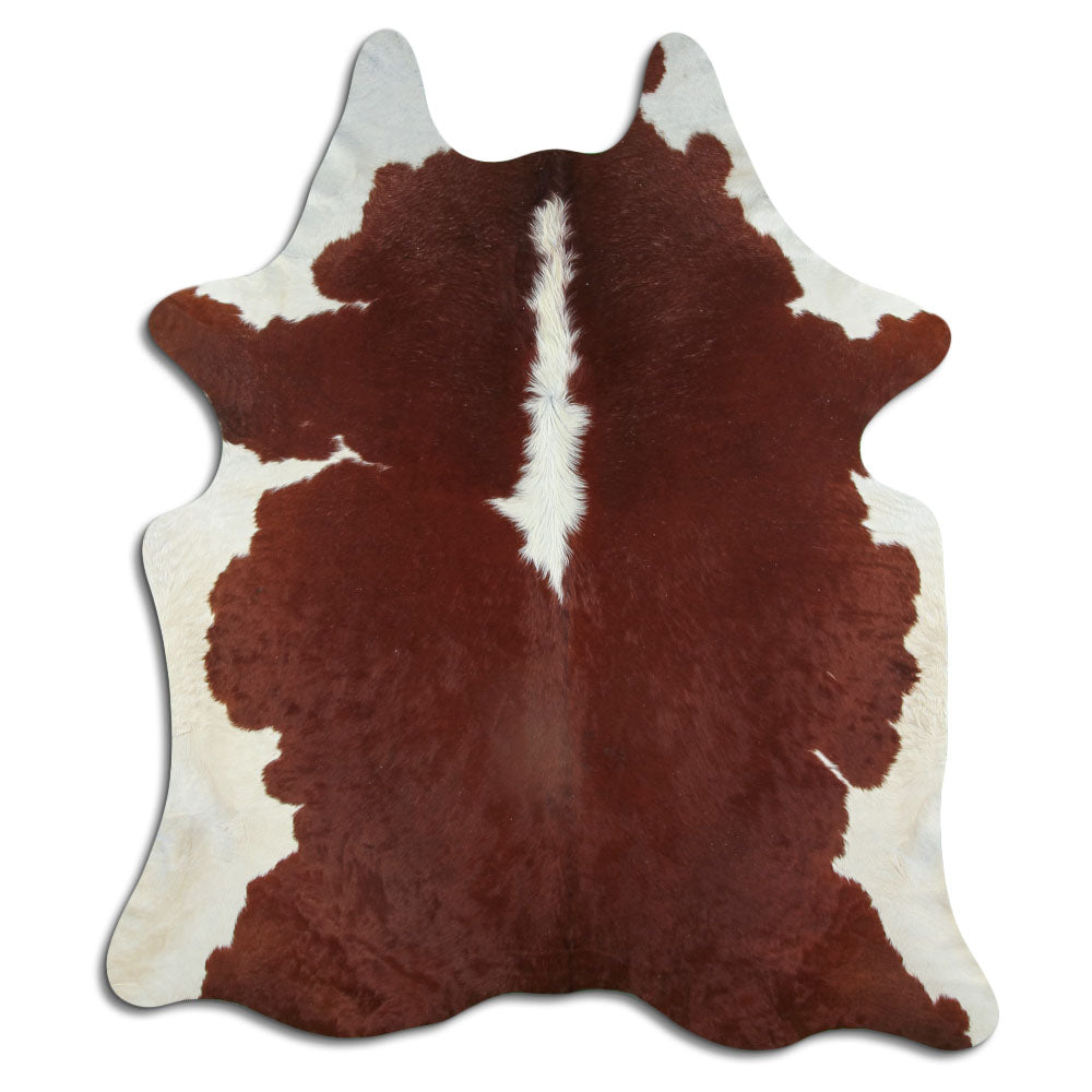 Peau de vache marron et blanche XL