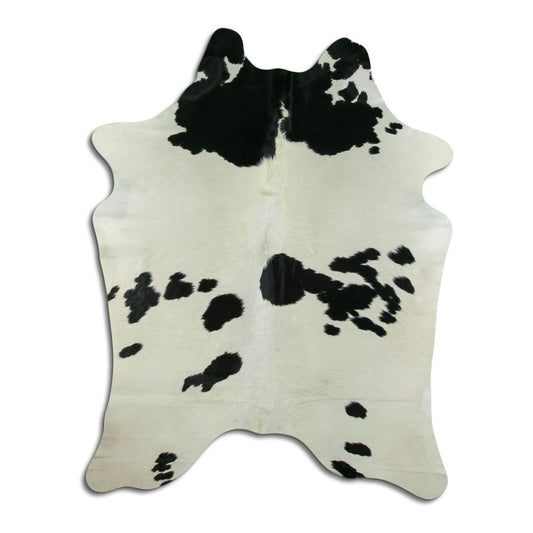 Peau de vache noire et blanche XL