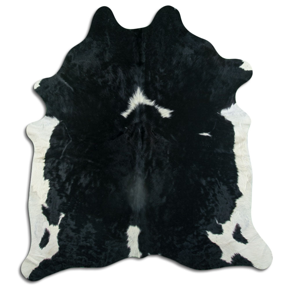 Peau de vache noire et blanche XXL