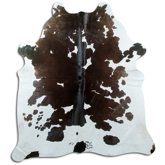 Peau de vache noire et blanche XL