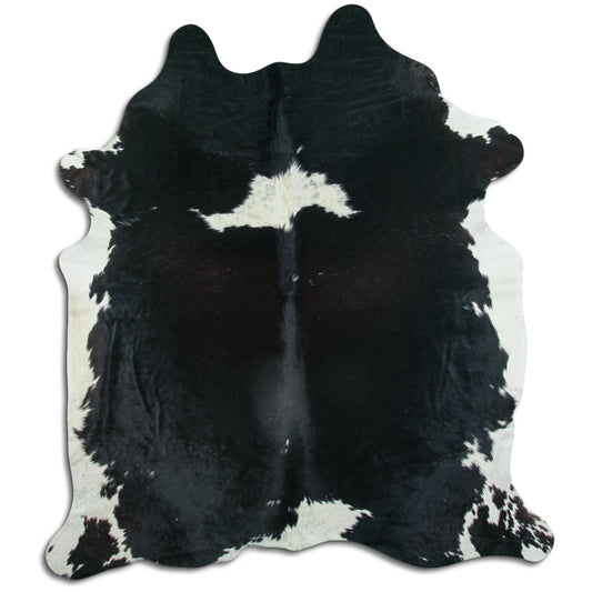 Peau de vache noire et blanche XL