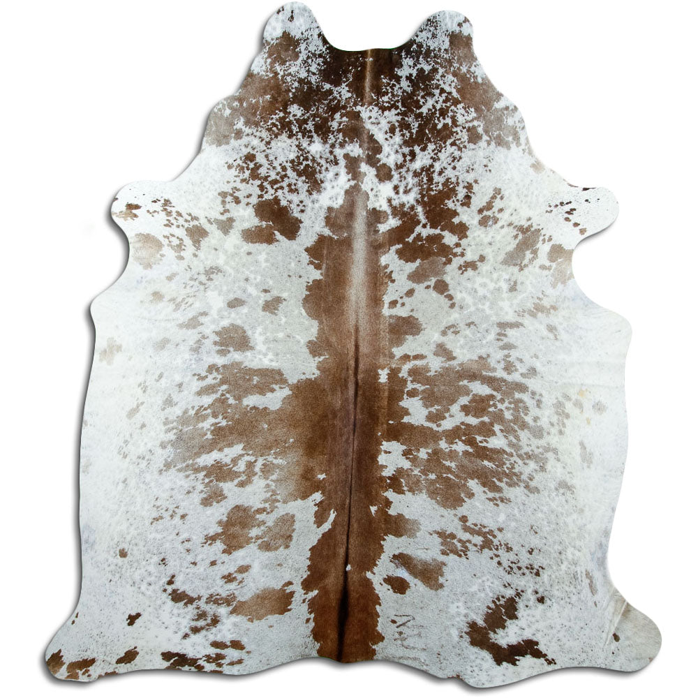 Peau de vache marron et blanche XL