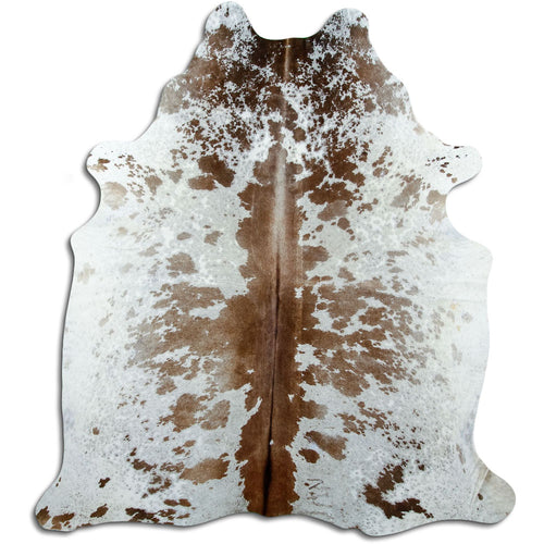 Peau de vache marron et blanche XL