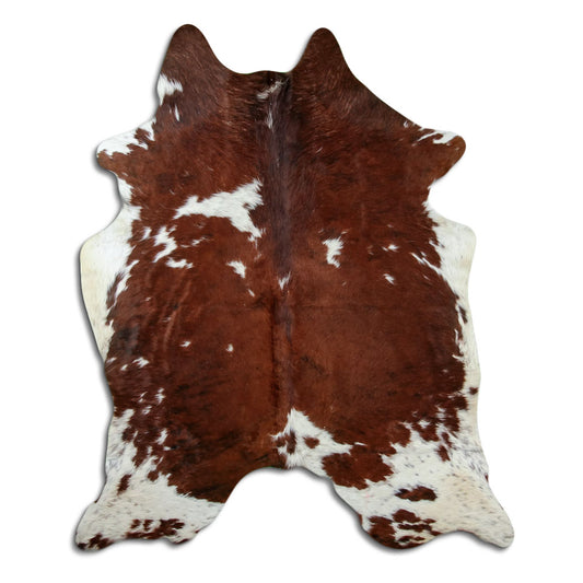 Peau de vache marron et blanche XL