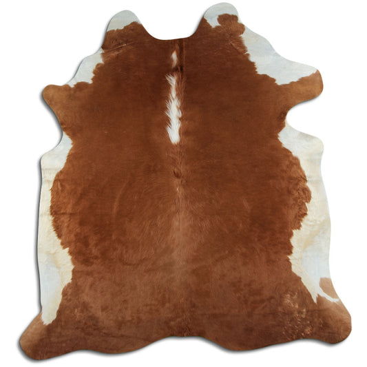Peau de vache marron et blanche L
