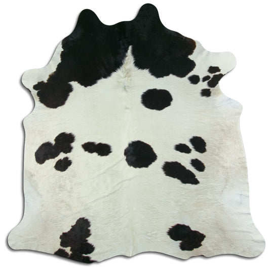 Peau de vache noire et blanche XL